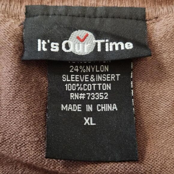 Vintage Y2k early 2000s It's Our Time brown and white milkmaid shirt Size XL - Picture 4 of 4